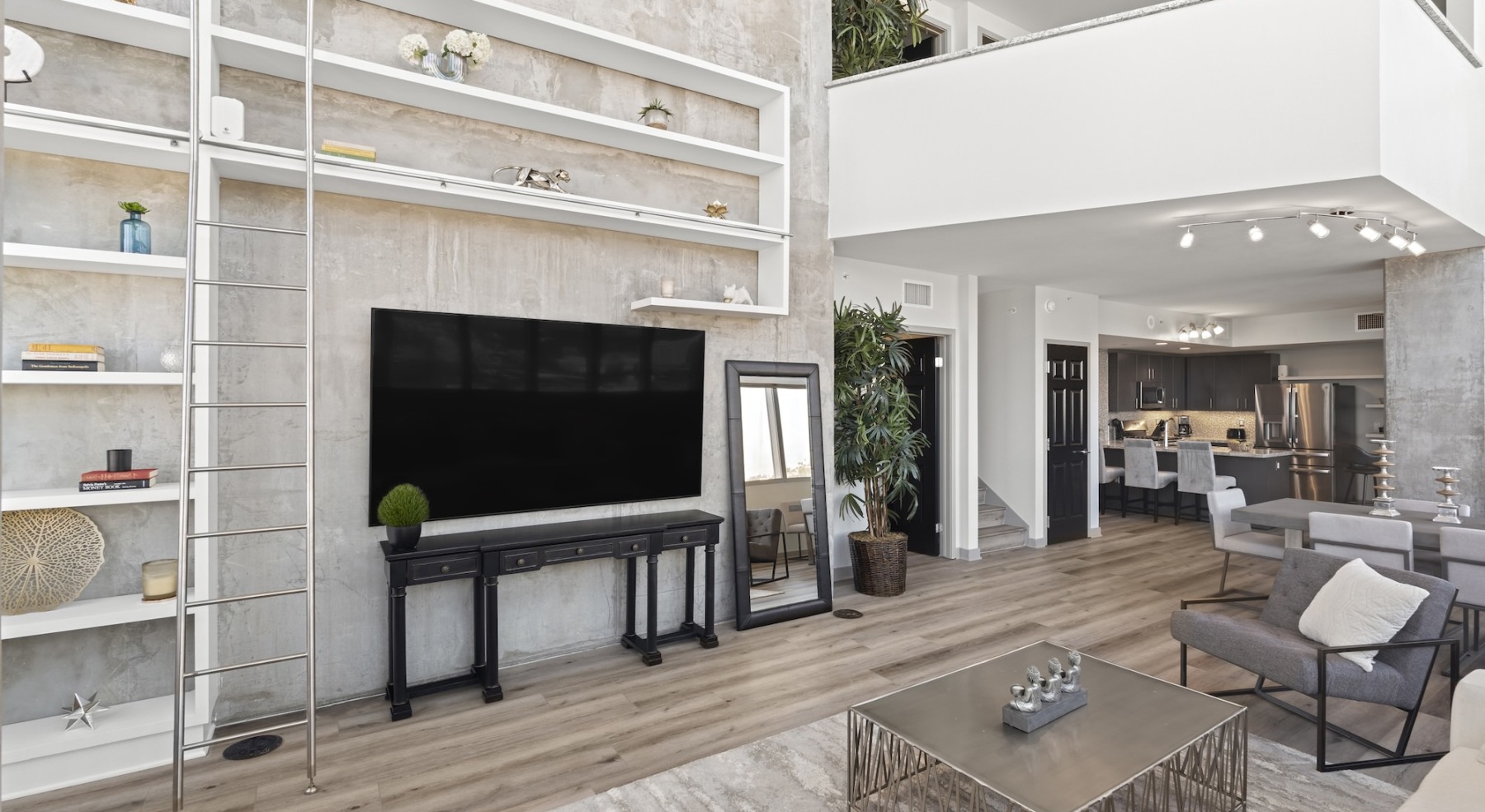 living room with tv
