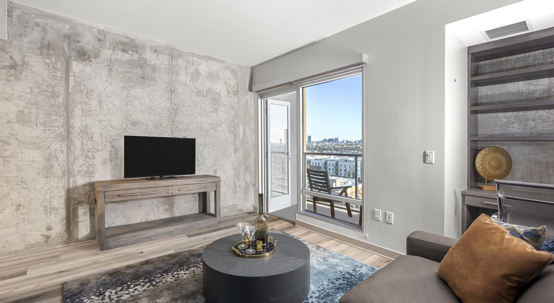 living room with tv