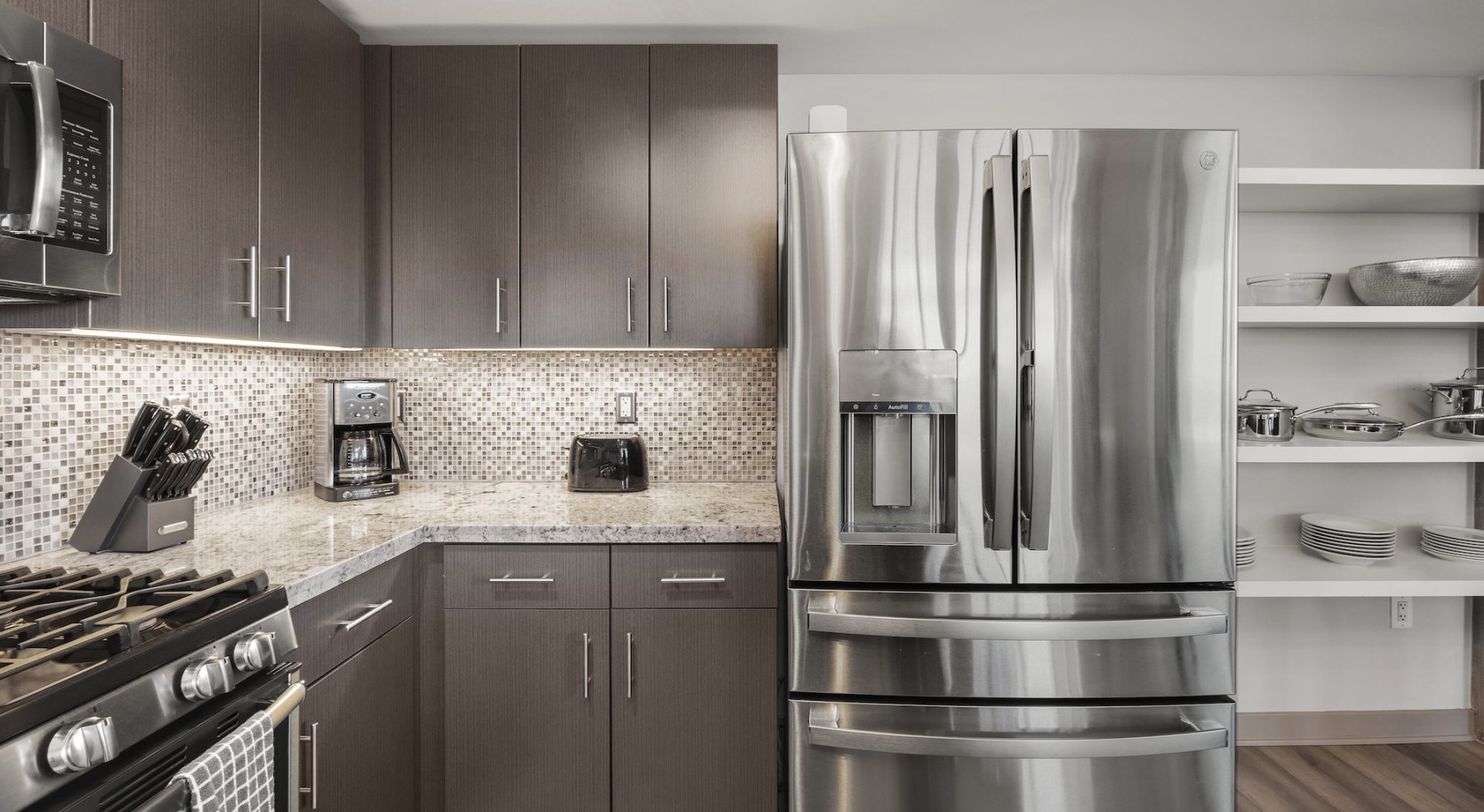 well lit kitchen