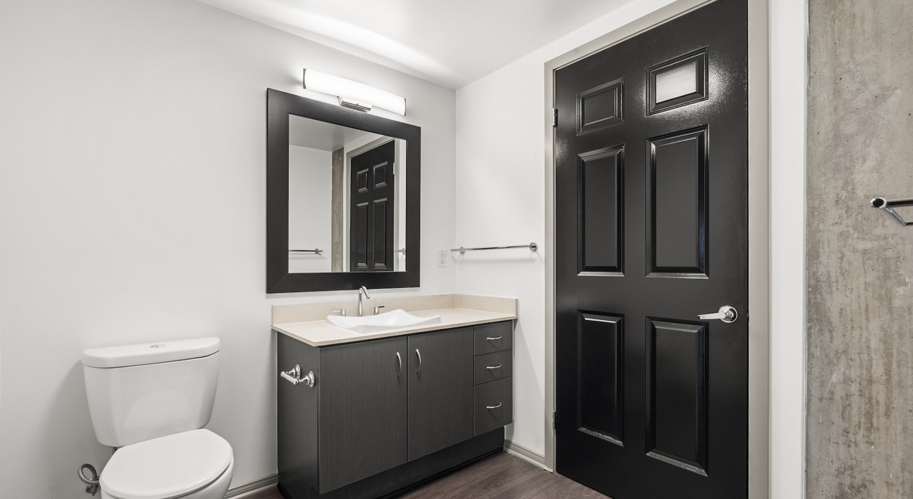 well lit bathroom