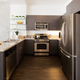 well lit kitchen